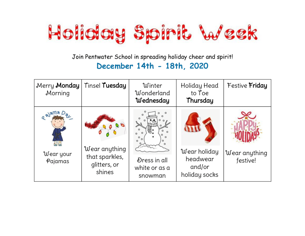 Holiday Spirit Week!