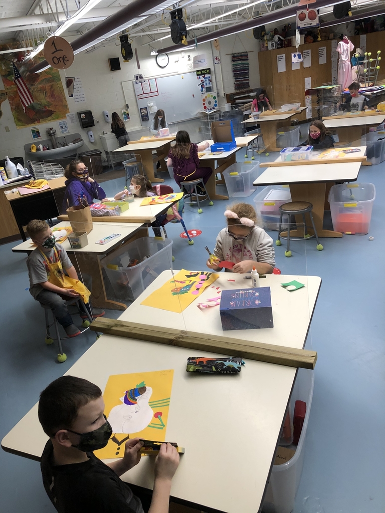 Students coloring