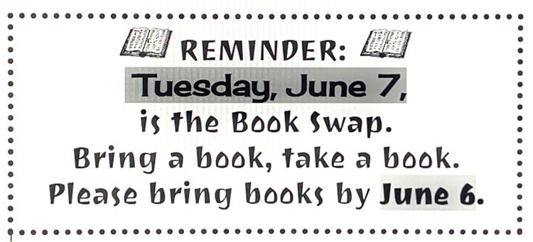 June 7 is the final Pentwater Elementary Book Swap
