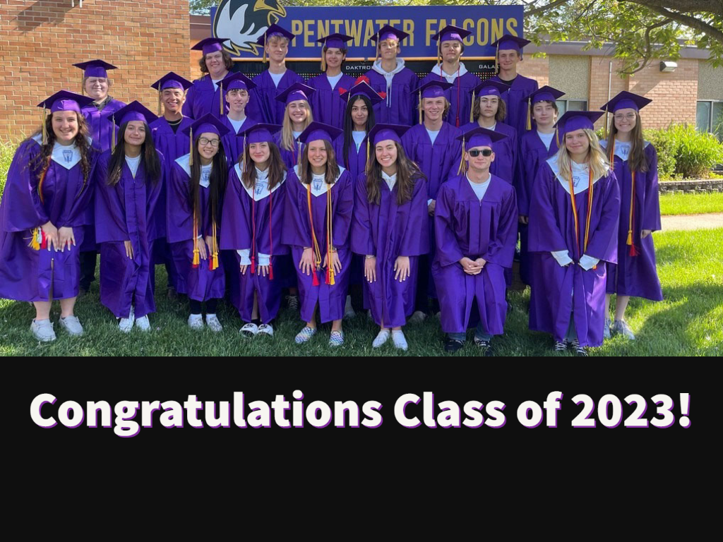 A group photo of the 23 seniors who graduated in the class of 2023. 